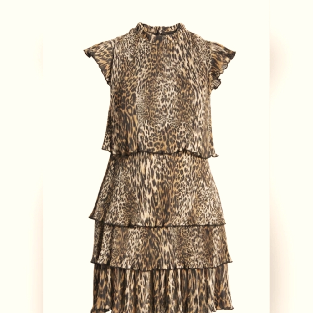 MELLODAY Leopard print chiffon mini dress size S